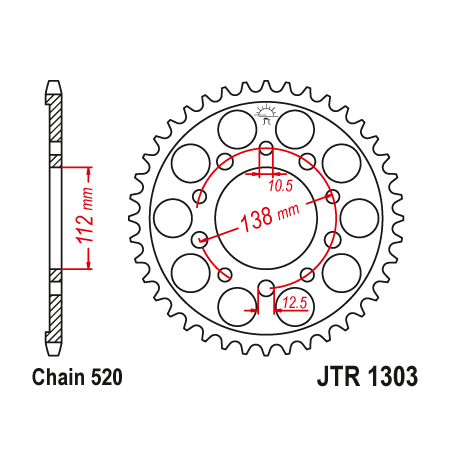 JT ZĘBATKA TYLNA 4384 43 HONDA CBR 600 '91-'98, CBR 600 '11-'14, CBR 900 RR FIREBLADE '93-'98 (JJTR1303.43) (ŁAŃC. 520)