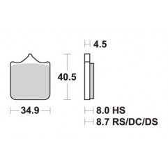 SBS KLOCKI HAMULCOWE KH604/4 RACING DUAL CARBON KOLOR CZARNY PASUJE DO: BMW S1000R/RR '09- PRZÓD