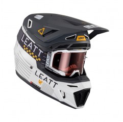 LEATT (NOWOŚĆ 2023) KASK MOTO 8.5 V23 (+ GOGLE VELOCITY 5.5 GRATIS) HELMET KIT METALLIC KOLOR GRAFITOWY/BIAŁY ROZMIAR XS (53-54 