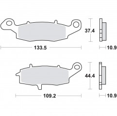 SBS PROMOCJA KLOCKI HAMULCOWE KH231/2 STREET EXCEL/RACING SINTER KOLOR ZŁOTY TYŁ PASUJE DO: KAWASAKI VN900/1500/1600/1700/2000, 