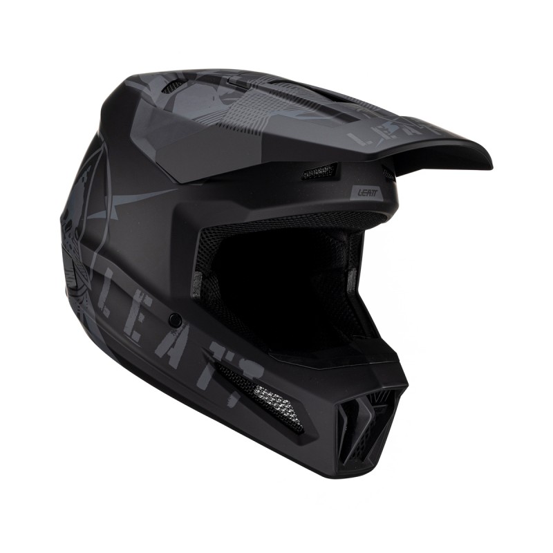 LEATT (NOWOŚĆ 2023) KASK MOTO 2.5 V23 HELMET STEALTH KOLOR CZARNY ROZMIAR M (57-58 cm)