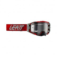 LEATT (NOWOŚĆ 2023) GOGLE VELOCITY 6.5 ENDURO GOGGLE JW22 RED CLEAR 83% - KOLOR CZERWONY/SZARY SZYBKA PRZEŹROCZYSTA