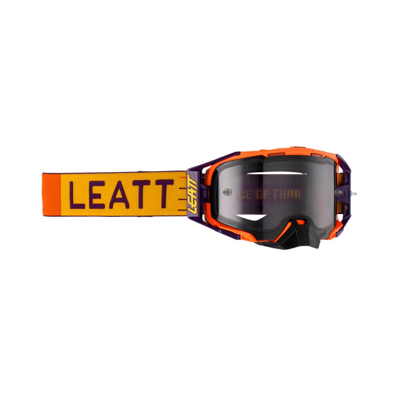 LEATT (NOWOŚĆ 2023) GOGLE VELOCITY 6.5 GOGGLE INDIGO LIGHT GREY 58% - KOLOR POMARAŃCZOWY/CZARNY SZYBKA DYMIONE LUSTRO SZARA