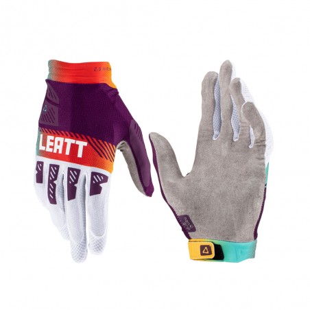 LEATT (NOWOŚĆ 2023) RĘKAWICE MOTO 2.5 X-FLOW GLOVE INDIGO KOLOR FIOLETOWY/BIAŁY/POMARAŃCZOWY ROZMIAR L