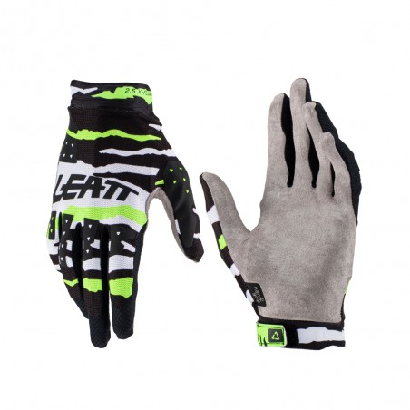 LEATT (NOWOŚĆ 2023) RĘKAWICE MOTO 2.5 X-FLOW GLOVE TIGER KOLOR CZARNY/BIAŁY/ZIELONY FLUO ROZMIAR L