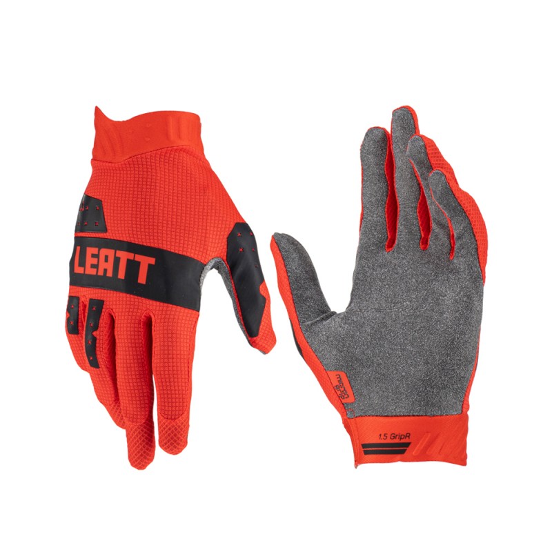 LEATT (NOWOŚĆ 2023) RĘKAWICE MOTO 1.5 GRIPR GLOVE RED KOLOR CZERWONY/CZARNY ROZMIAR M