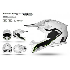 UFO 2022/10 KOLEKCJA 2023 KASK CROSS INTERPID KOLOR BIAŁY - CZARNY ROZMIAR XL