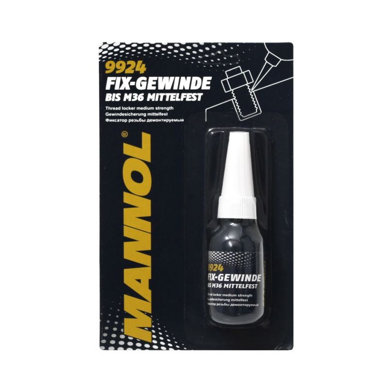 MANNOL FIX GEWINDE MITTELFEST 10ML KLEJ DO GWINTÓW , NIEBIESKI, 'ŚREDNI' (9924) (144)