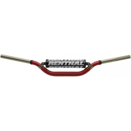 RENTHAL KIEROWNICA 1,1/8 CALA (28,6MM) MX TWINWALL 999 HANDLEBAR RED MCGRATH / SHORT PADDED KOLOR CZERWONY Z GĄBKĄ
