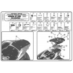 KAPPA STELAŻ KUFRA CENTRALNEGO HONDA ST 1300 PAN EUROPEAN (02-14) ( Z PŁYTĄ MONOKEY )