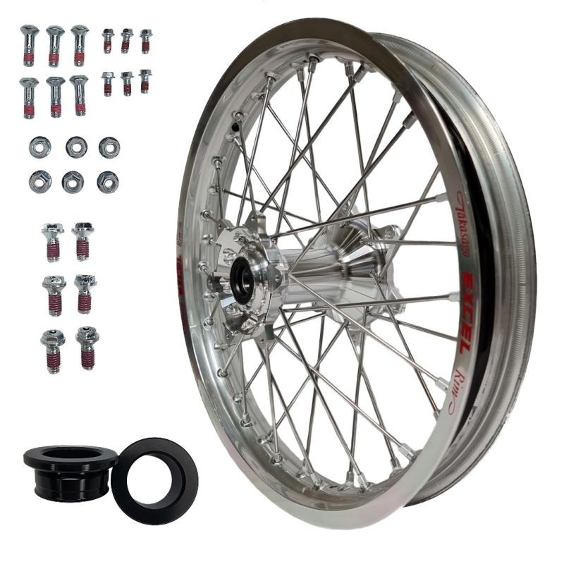 REX WHEELS (EXCEL) PROMOCJA KOMPLETNE KOŁO TYLNE 18 CALI 18-2,15 YAMAHA YZF 250/450 ' 09-, SREBRNA OBRĘCZ / SREBRNA PIASTA / SRE