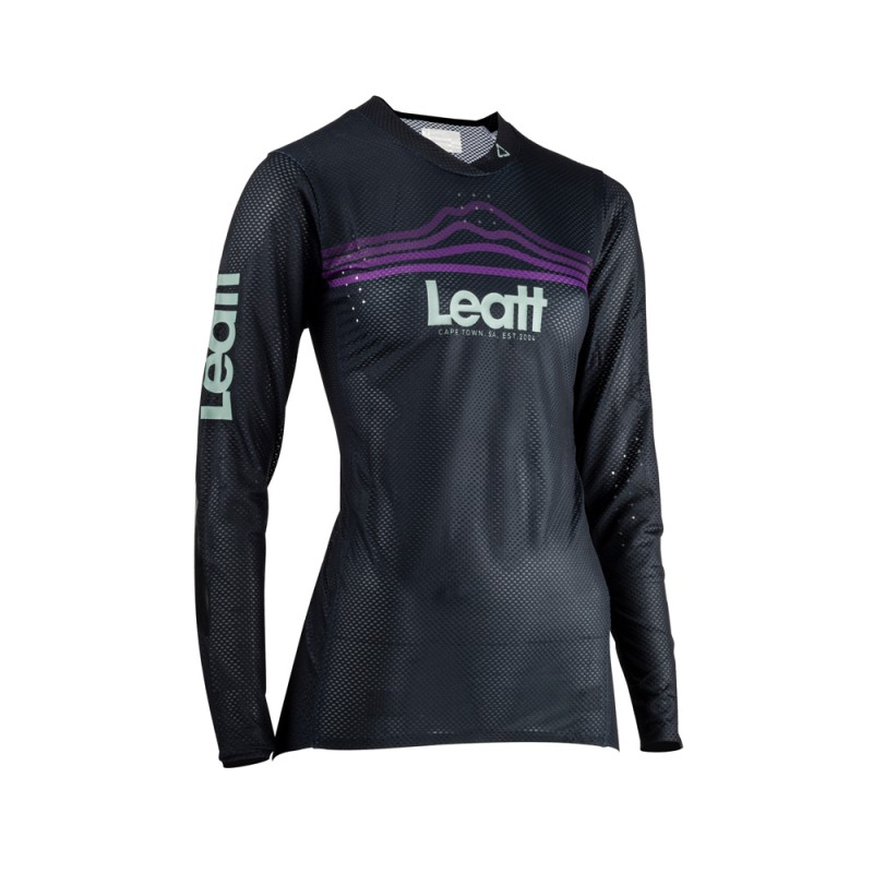 LEATT (NEW 2023) KOSZULKA ROWEROWA (DAMSKA) MTB GRAVITY 4.0 JERSEY BLACK KOLOR CZARNY ROZMIAR L