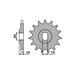 PBR ZĘBATKA PRZEDNIA 1170 14 18NC MOTO MORINI 350 (83-87) (ŁAŃC. 530)