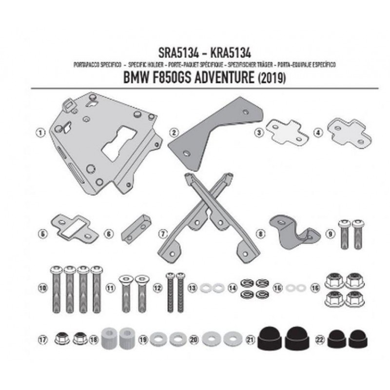 KAPPA STELAŻ KUFRA CENTRALNEGO BMW F 850GS Adventure (19) ALUMINIOWY MONOKEY