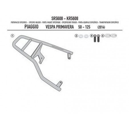 KAPPA STELAŻ KUFRA CENTRALNEGO PIAGGIO Vespa Primavera 50-125-150 (14-19), Vespa Sprint 50-125-150 (14-19) ( BEZ PŁYTY )