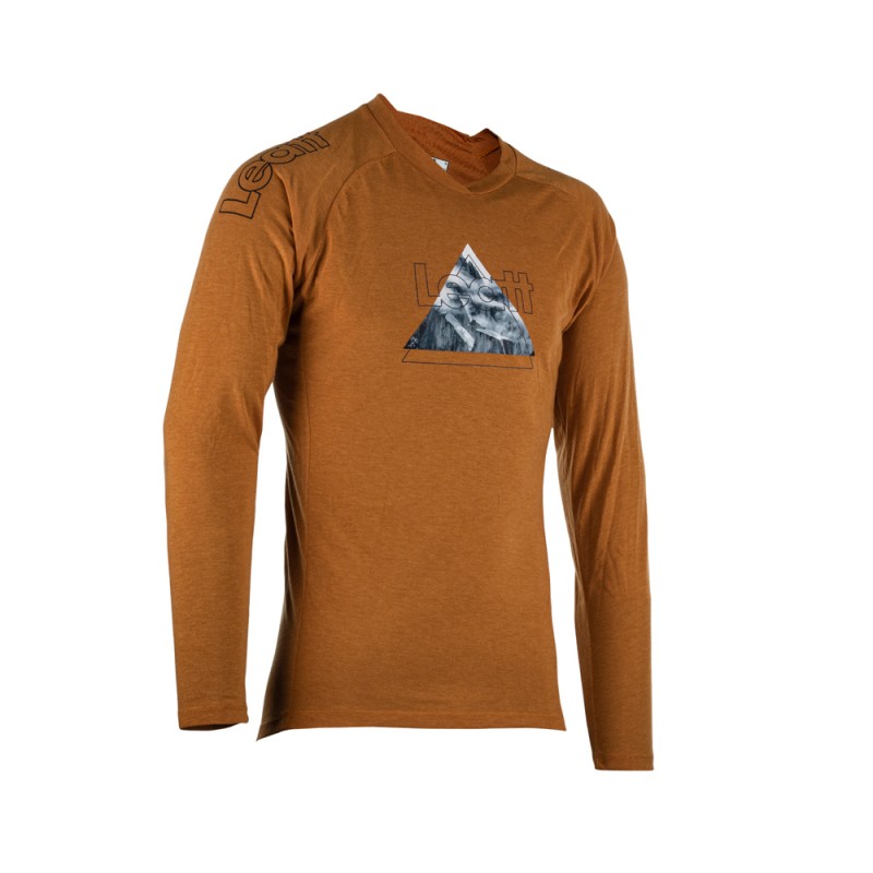 LEATT (NEW 2023) KOSZULKA ROWEROWA MTB GRAVITY 2.0 JERSEY SUEDE KOLOR RDZAWY ROZMIAR S