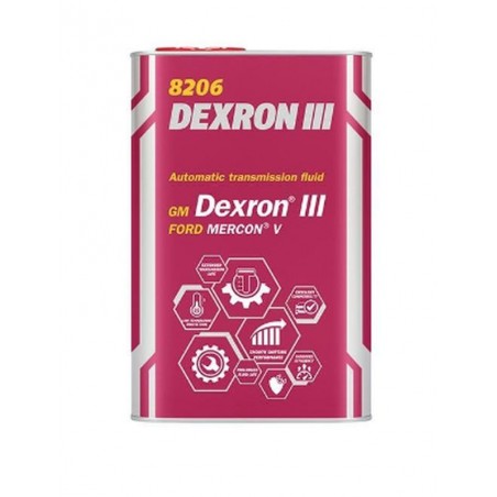 MANNOL DEXRON III AUTOMATIC PLUS - OLEJ PRZEKŁADNIOWY 1L - METALOWA PUSZKA (8206)