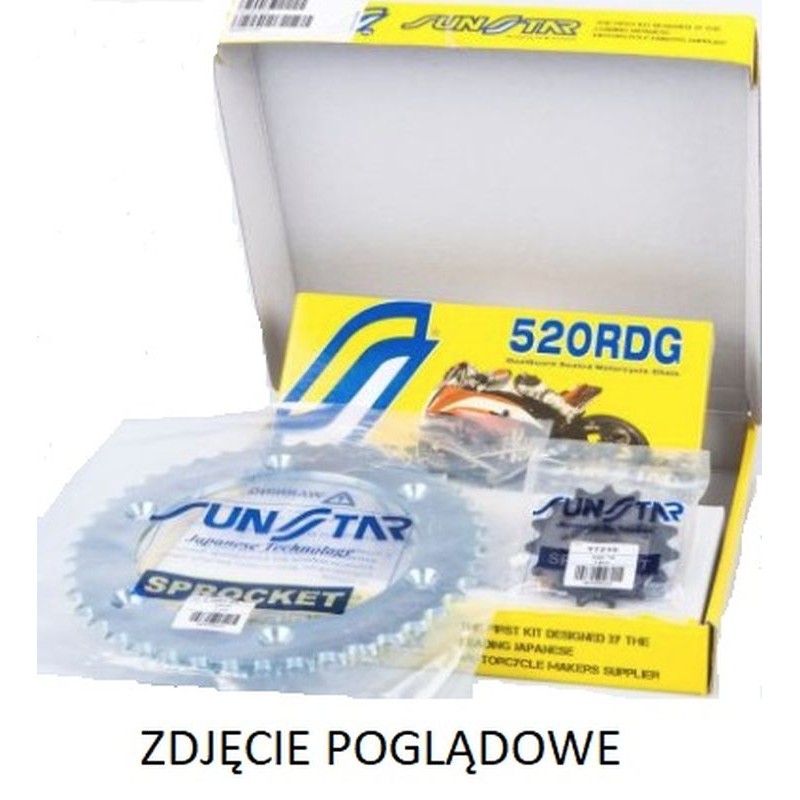 SUNSTAR ZESTAW NAPĘDOWY BMW F 650/ST 94-04, APRILIA PEGASO 650 97-00 STANDARD (16/47/110) (DO 750CC) (SUN38616/SUN1-3637-47/SS52