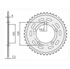 SUNSTAR ZĘBATKA TYLNA 4508 43 KTM 950/990/1190 RC8 /DUKE/ SUPERMOTO (JTR898.43) (ŁAŃC. 525) (450843JT)