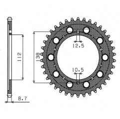 SUNSTAR ZĘBATKA TYLNA 4448 45 / 408 45 HONDA CBR 600F '91-'96, CBF 1000 '06-'10, CBR 1100 XX '97-'07 (SC35) (JTR1871.45) (JTR302
