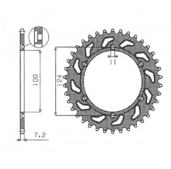 SUNSTAR ZĘBATKA TYLNA 4366 43 DUCATI 944 ST2 '97-'03, 992 ST3 '04-'07 (JTR745.43) (ŁAŃC.525) (436643JT)