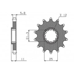 SUNSTAR ZĘBATKA PRZEDNIA 727 15 HUSQVARNA CR/WR/TC/TE 125/250/300/310/410/510/610 (JTF824.15) (ŁAŃC. 520) (72715JT)