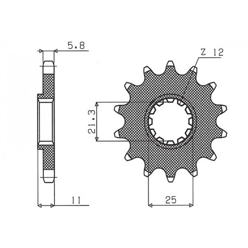 SUNSTAR ZĘBATKA PRZEDNIA 727 15 HUSQVARNA CR/WR/TC/TE 125/250/300/310/410/510/610 (JTF824.15) (ŁAŃC. 520) (72715JT)