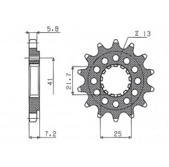 SUNSTAR ZĘBATKA PRZEDNIA KAWASAKI ZX-7R/RR '96-'03, ZX-10R '04-'15, SUZUKI GSXR 750 '00-'15, SV 1000S '03-'06 (KONWERSJA 520) (J