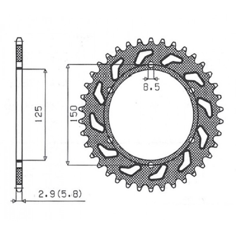 SUNSTAR ZĘBATKA TYLNA ALUMINIOWA (ERGAL) 899 50 KTM SX/EXC (JTR897.50) (ŁAŃC. 520) (89950JT) KOLOR CZARNY