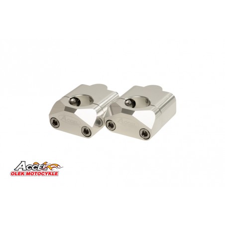 ACCEL MOCOWANIE/PODWYŻKI KIEROWNICY (DÓŁ-22,GÓRA-2/28,6MM) WYS. 35MM KOLOR SREBRNY