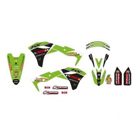 BLACKBIRD KOMPLET NAKLEJEK (OKLEIN) KAWASAKI KXF 250 '17-'20 REPLICA KAWASAKI F&H 22, KOLOR ZIELONY/BIAŁY/CZARNY