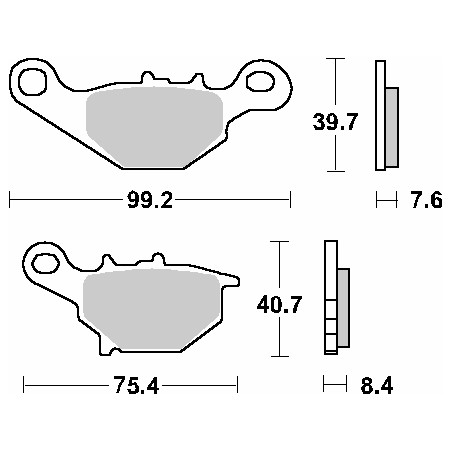 SBS PROMOCJA KLOCKI HAMULCOWE KH230 / KH396 STREET CERAMIC KOLOR CZARNY