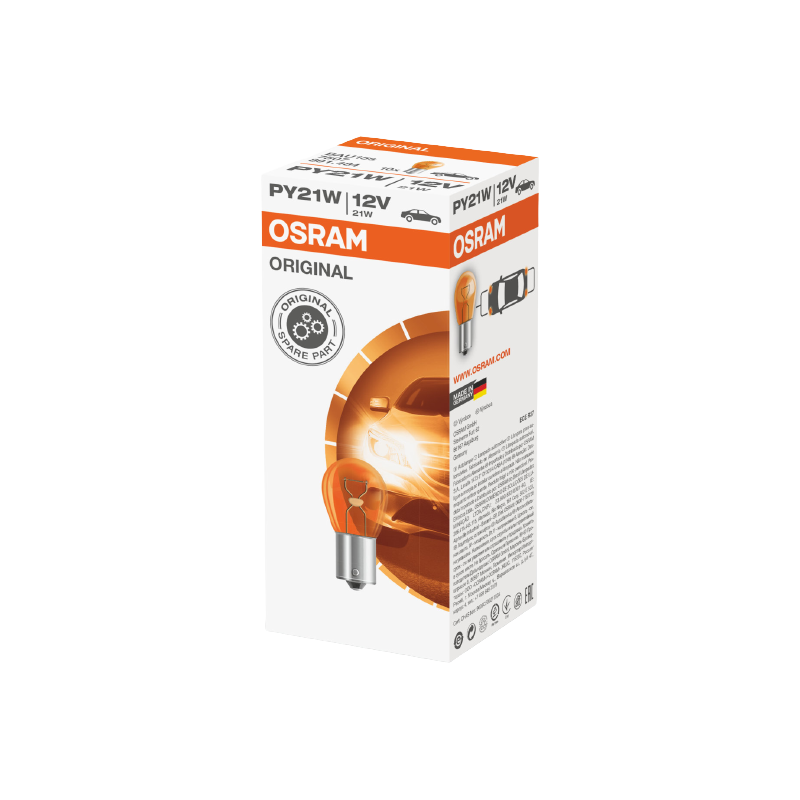OSRAM ŻARÓWKA 21W 12V BAU15S PY21W (ORANGE) - POMARAŃCZOWA KIERUNKOWSKAZ