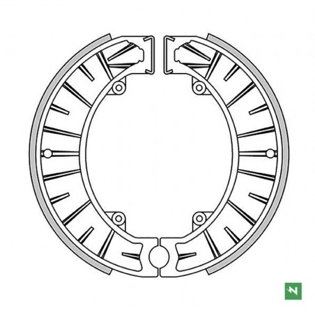 NEWFREN 2022/10 SZCZĘKI HAMULCOWE PRZÓD/TYŁ KTM MX 250 '82, TYŁ KTM GS 175 '77-'82 (181X25MM)