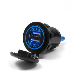 BIKETEC MOTOCYKLOWE PODWÓJNE GNIAZDO Z PODŚWIETLENIEM MONTAŻ W OWIEWKE