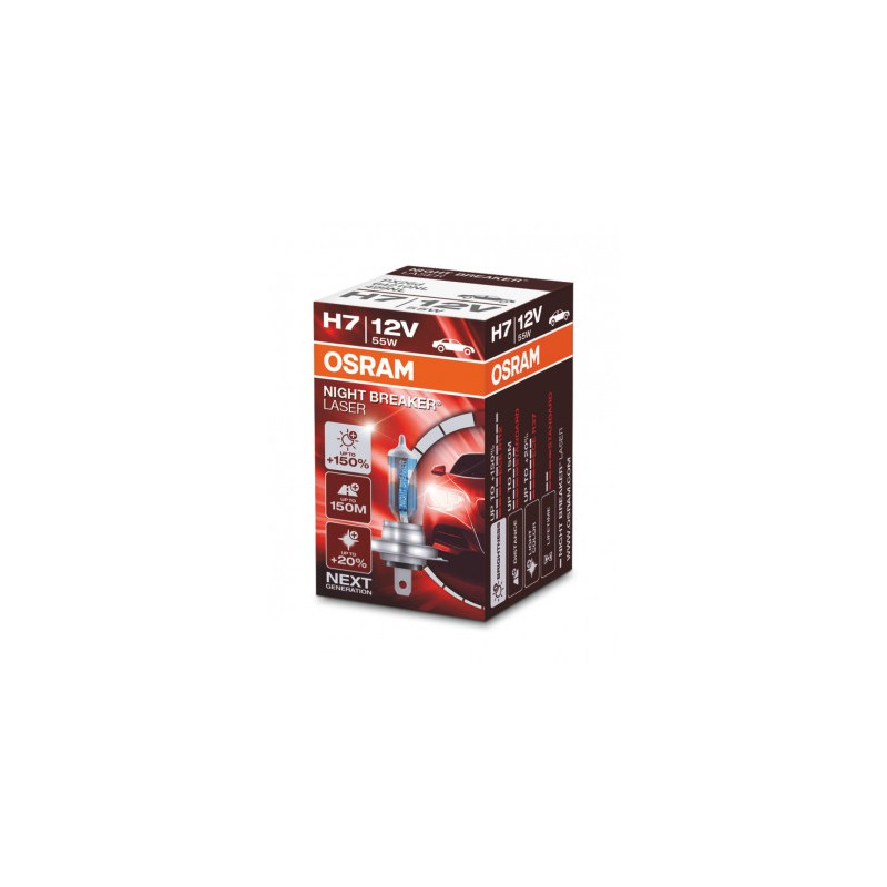 OSRAM ŻARÓWKA H7 12V 55W PX26D NIGHT BREAKER® LASER (+150%)