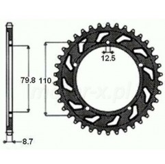 SUNSTAR 2023/01 ZĘBATKA TYLNA 334 43 HONDA VT 500 '84-'86, CBX 550 '82-'86, CBR 600 '87-'90, CBR 1000 '87-'00, VF 750 '83-'85, V