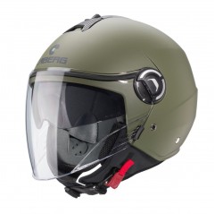 CABERG KASK OTWARTY JET Z BLENDĄ MODEL RIVIERA V4X KOLOR ZIELONY MAT - MILITARY GREEN ROZMIAR XS