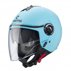 CABERG KASK OTWARTY JET Z BLENDĄ MODEL RIVIERA V4X KOLOR JASNY NIEBIESKI MAT ROZMIAR XS