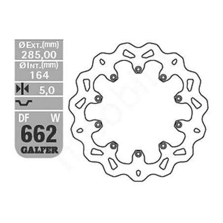 GALFER TARCZA HAMULCOWA BMW K 75C/RT/S '94-'96 (PRZÓD), K 100 '84-'93, K1100 '92-'00 (PRZÓD+TYŁ) (285X165X4,8) (10X5,5MM)