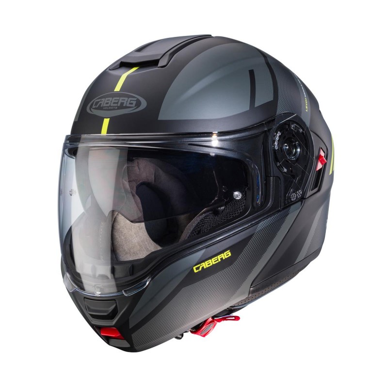 CABERG KASK SZCZĘKOWY FLIP-UP MODEL LEVO X MANTA KOLOR CZARNY MAT/SZARY/ŻÓŁTY FLUO ROZMIAR L