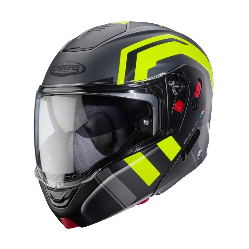 CABERG KASK SZCZĘKOWY FLIP-UP MODEL HORUS X ROAD KOLOR SZARY MAT/CZARNY/ŻÓŁTY FLUO ROZMIAR XS