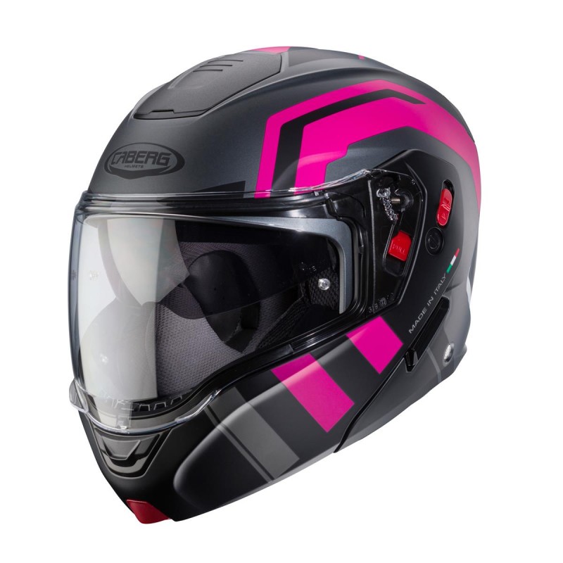 CABERG KASK SZCZĘKOWY FLIP-UP MODEL HORUS X ROAD KOLOR SZARY MAT/CZARNY/FUKSJA ROZMIAR XS