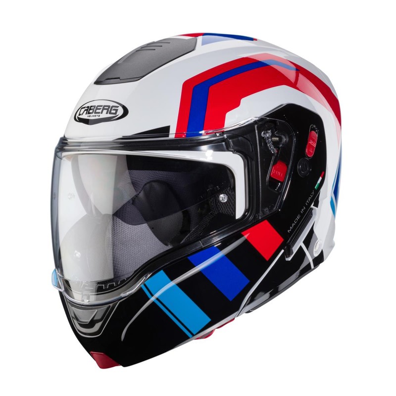 CABERG KASK SZCZĘKOWY FLIP-UP MODEL HORUS X ROAD KOLOR BIAŁY/CZARNY/CZERWONY/NIEBIESKI ROZMIAR M