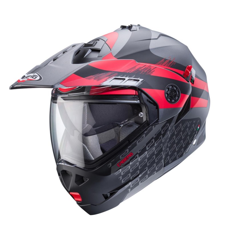 CABERG KASK SZCZĘKOWY FLIP-UP ENDURO MODEL TOURMAX X SARABE KOLOR SZARY MAT/CZARNY/CZERWONY ROZMIAR XS