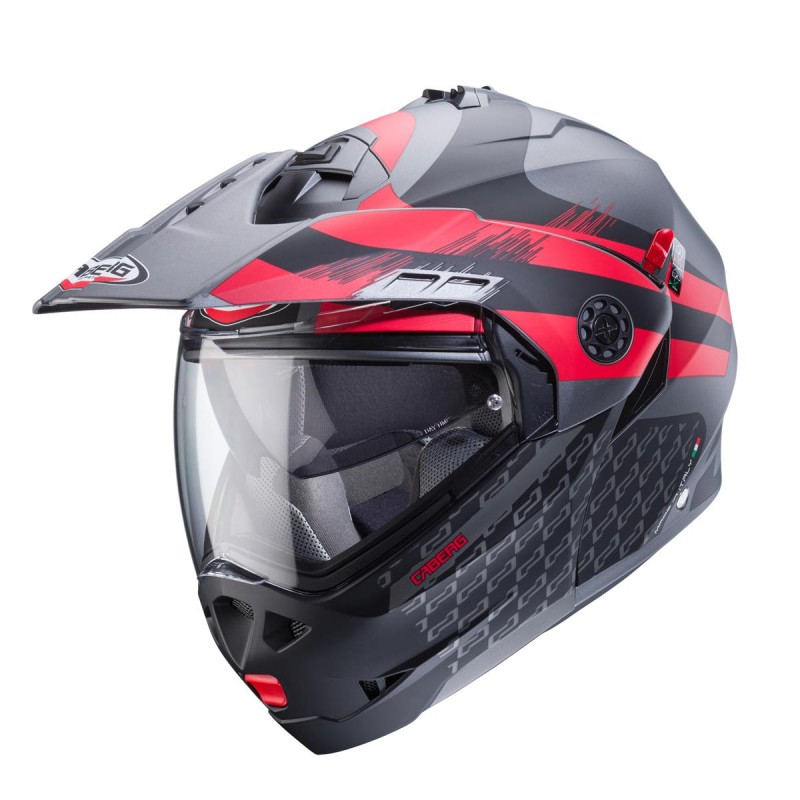 CABERG KASK SZCZĘKOWY FLIP-UP ENDURO MODEL TOURMAX X SARABE KOLOR SZARY MAT/CZARNY/CZERWONY ROZMIAR L