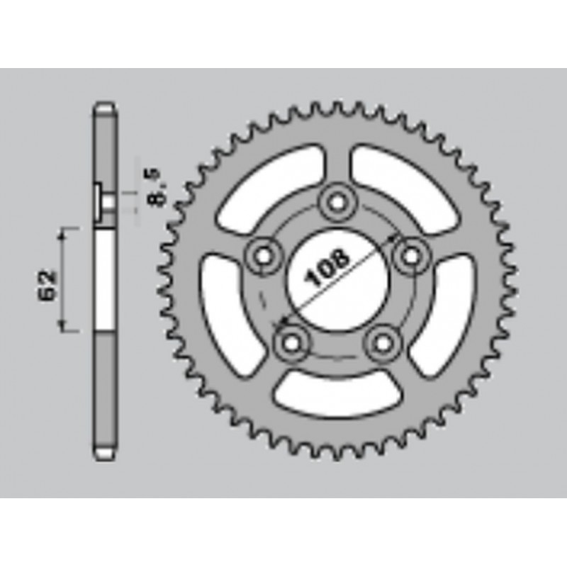 PBR ZĘBATKA TYLNA 714 49 APRILIA 125 RS SPORT PRO '93-'05, CAIVA MITO SORT PRO '92-'03 (ŁAŃCUCH 415)