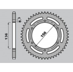 PBR ZĘBATKA TYLNA 830 43 C45 HUSQVARNA TE 410 '01-02, TE 610 '01-04, SM 610 '98-04 (ŁAŃC. 520)