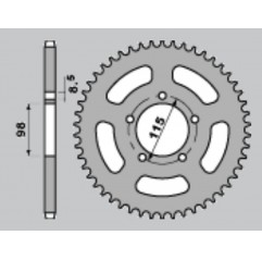 PBR ZĘBATKA TYLNA 893 46 C45 KTM SX 60/65 (ŁAŃC.420) (JTR894.46)