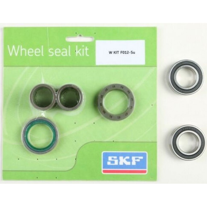 SKF PROMOCJA ZESTAW - ŁOŻYSKA PRZEDNIEGO KOŁA Z USZCZELNIACZAMI I TULEJKAMI SUZUKI RMZ 250 '07-19, RMZ 450 '05-'19, KAWASAKI KXF